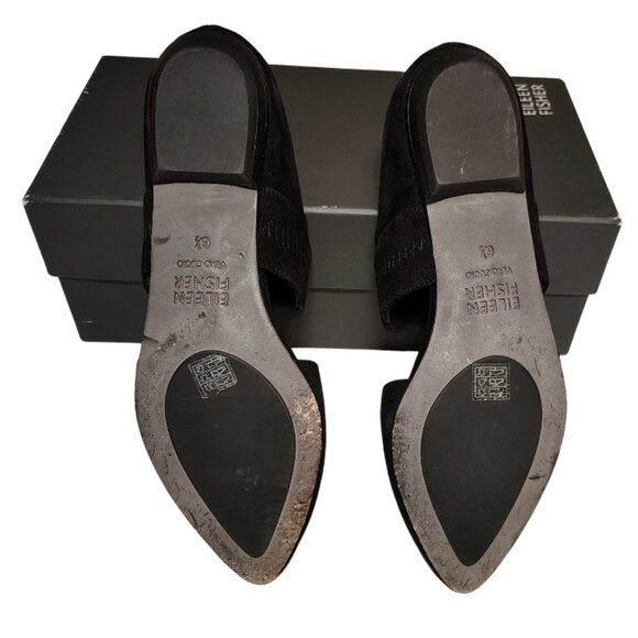 Eileen Fisher Mary Jane Flats 6.5 Suede Preppy Academia Minimalist Workwear - Picture 6 of 6